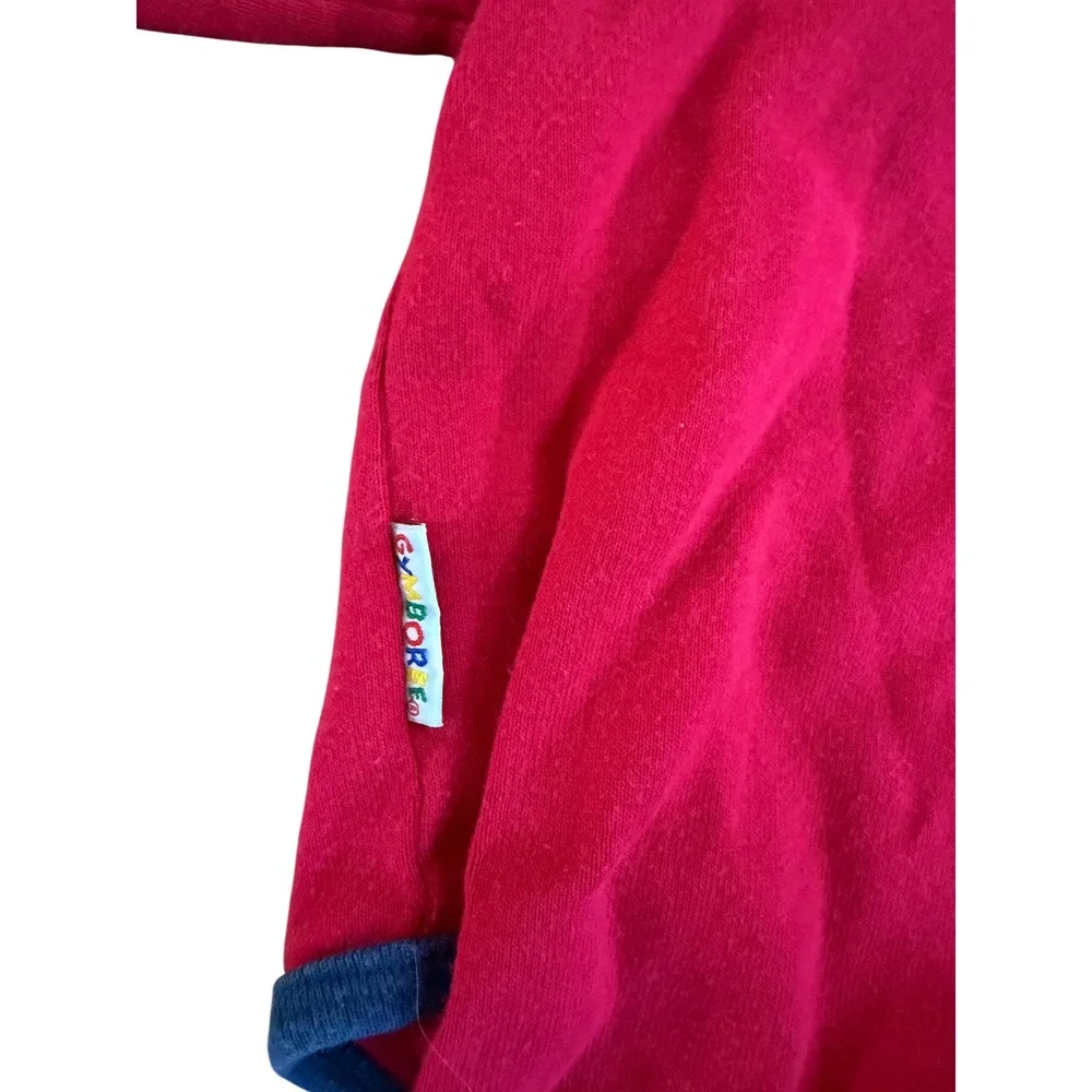 Vintage Gymboree Bodysuit Red Blue Green Colorblock Embroidered Infant Cotton